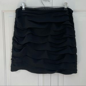 Aqua tiered black skirt